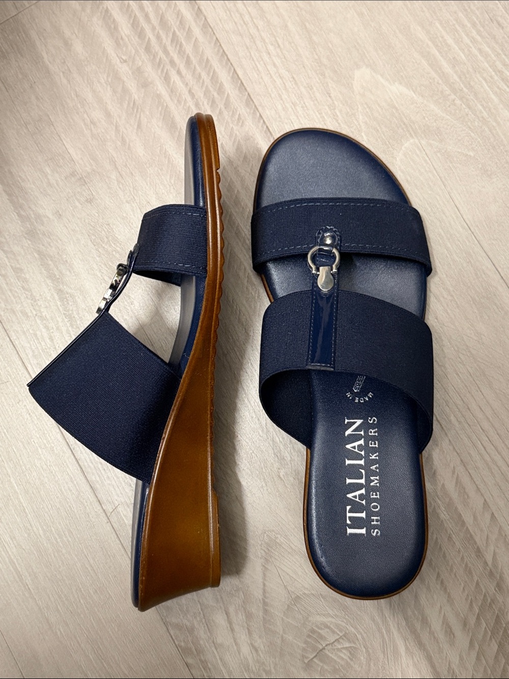 Italian Shoemakers Navy and Brown Sandals